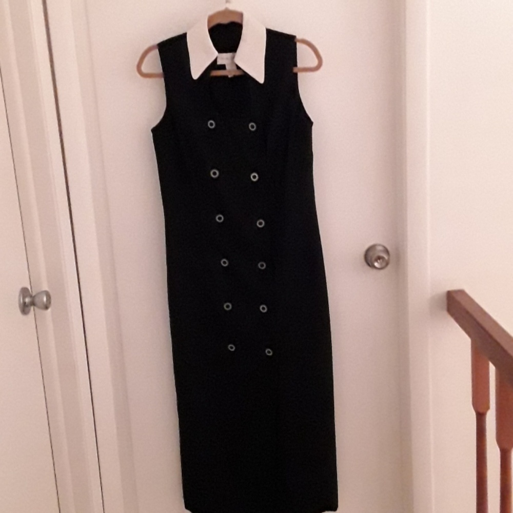 Black Dress with White Collar